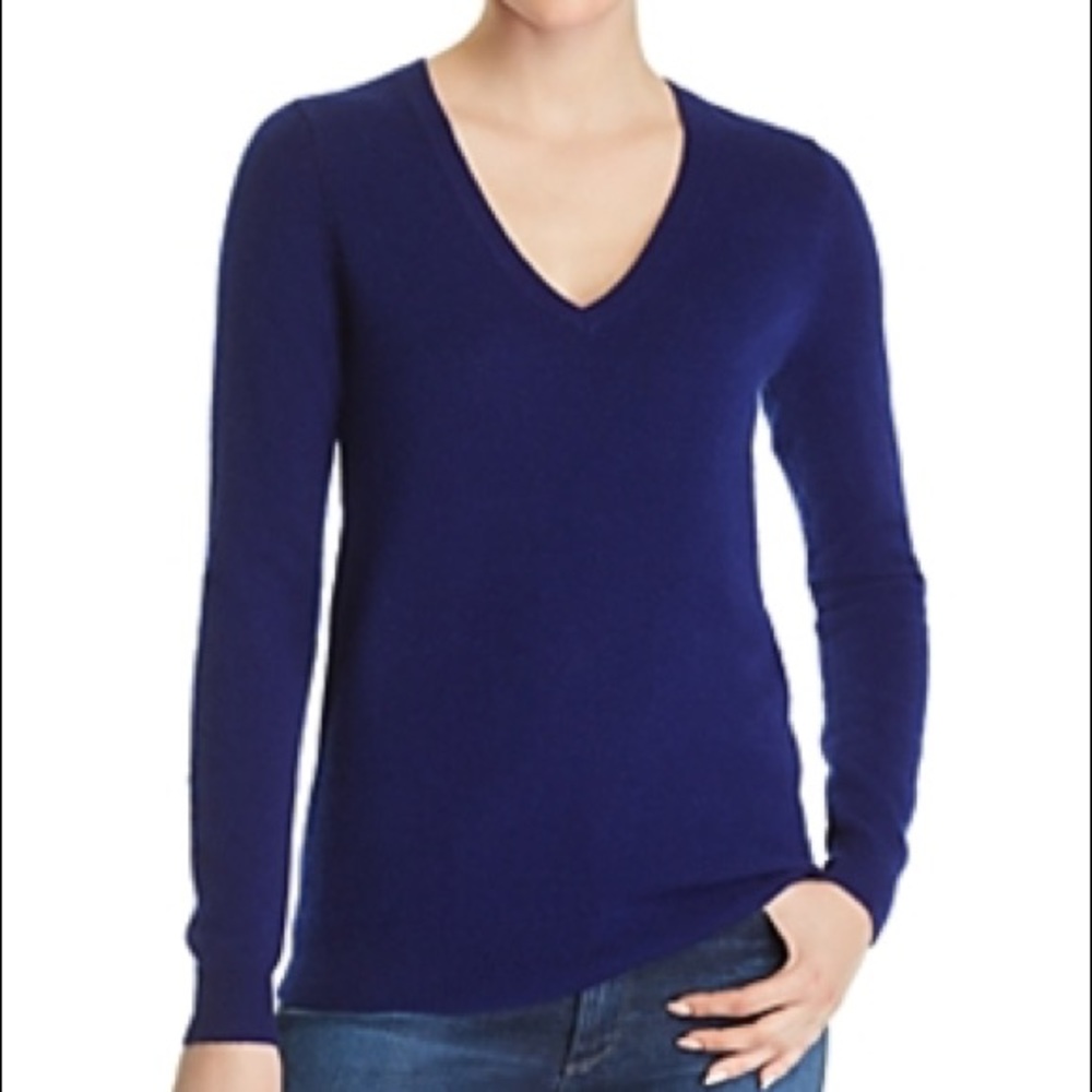 Royal blue cashmere vneck sweater
